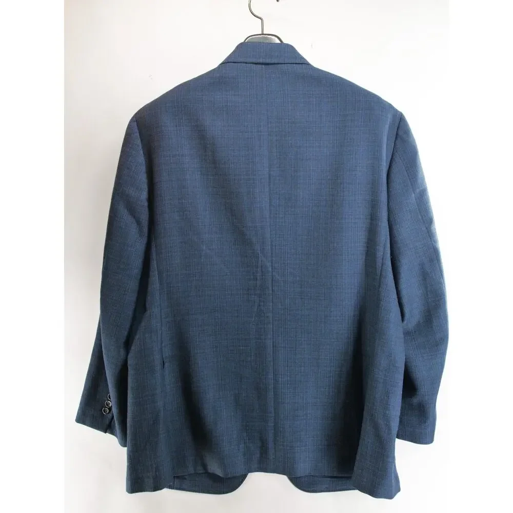 Canali Kei Blazer Sport Coat Mens 44R Blue Plaid Unstructured Patch Pocket Wool